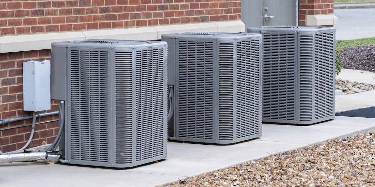 HVAC systems outside of a building.